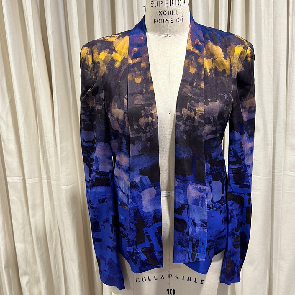 Rebecca Minkoff Blue and Yellow Abstract Blazer